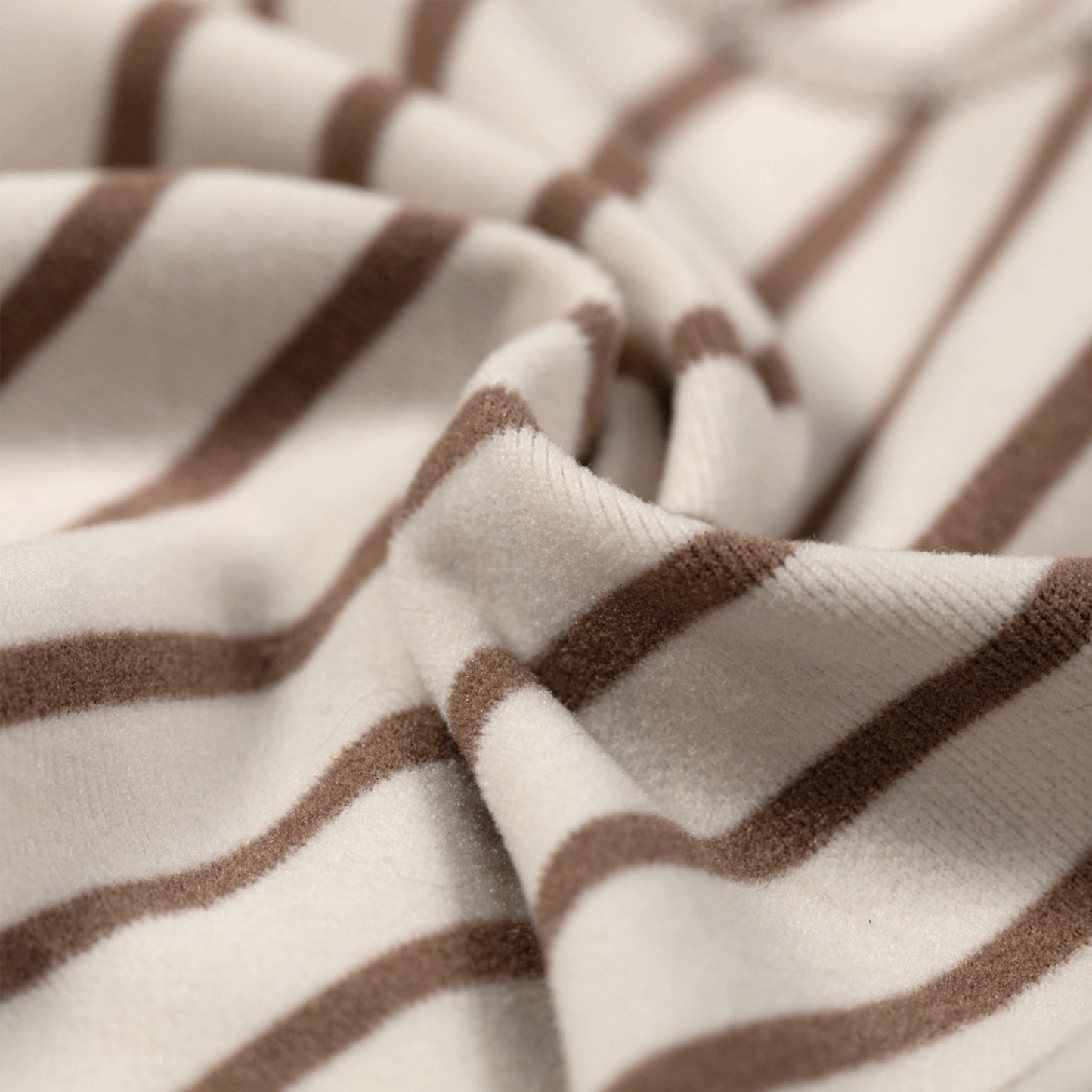 Luxe Striped Fleece - Ivory & Brown Layering Pieces