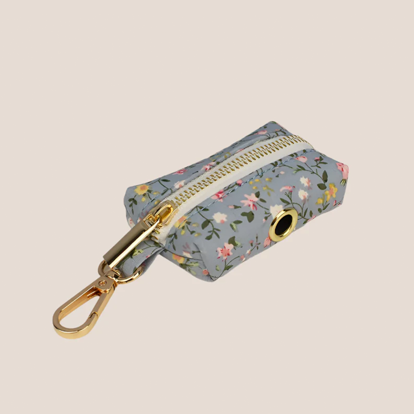 Personalized Pet ID Collar, Harness Leash & Accessories Set Blue Floral
