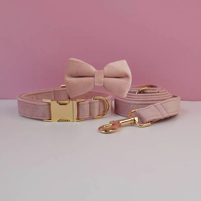 PERSONALIZED COLLAR LEASH AND TIE SETS