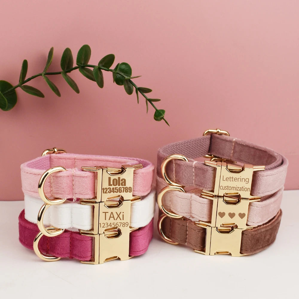 PERSONALIZED COLLAR LEASH AND TIE SETS