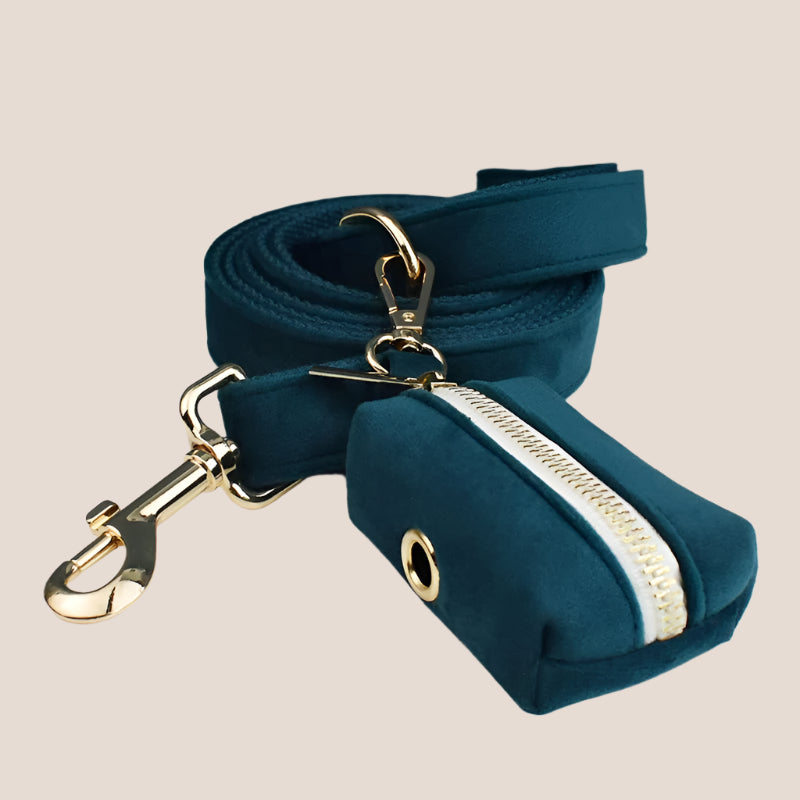 Ocean Blue Velvet Engraved Pet Set