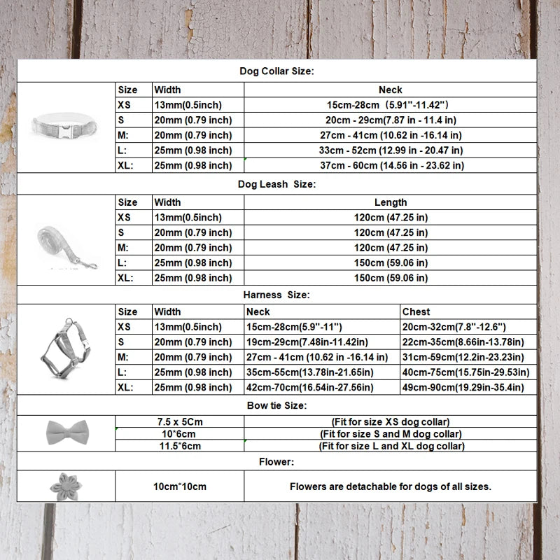 PERSONALIZED COLLAR LEASH AND TIE SETS