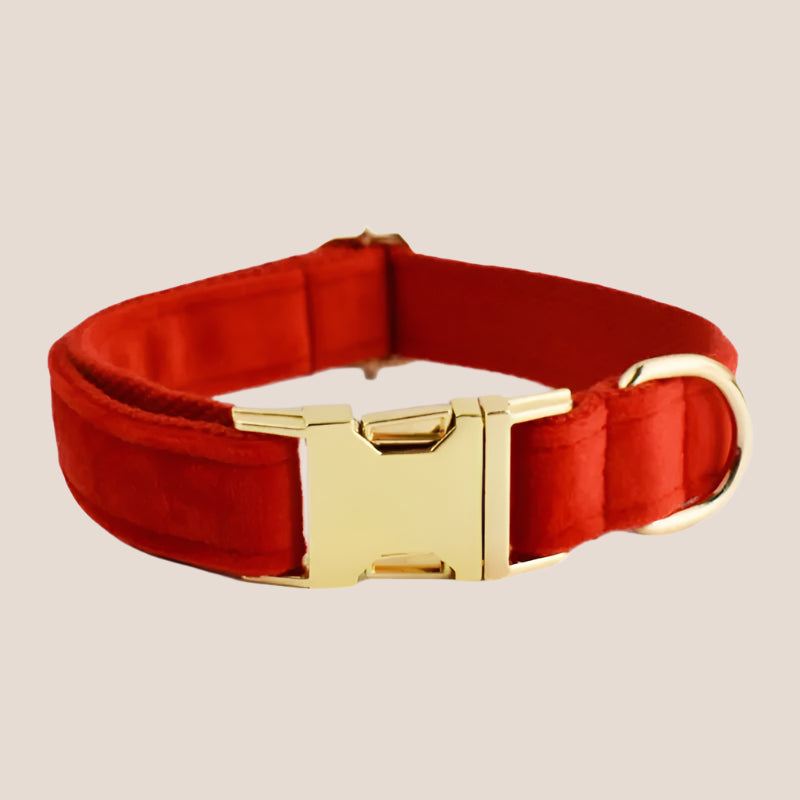 Red Velvet Engraved Pet Set