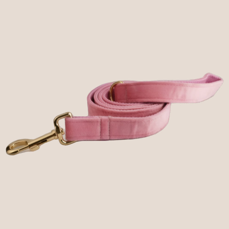 Baby Pink Velvet Engraved Pet Set