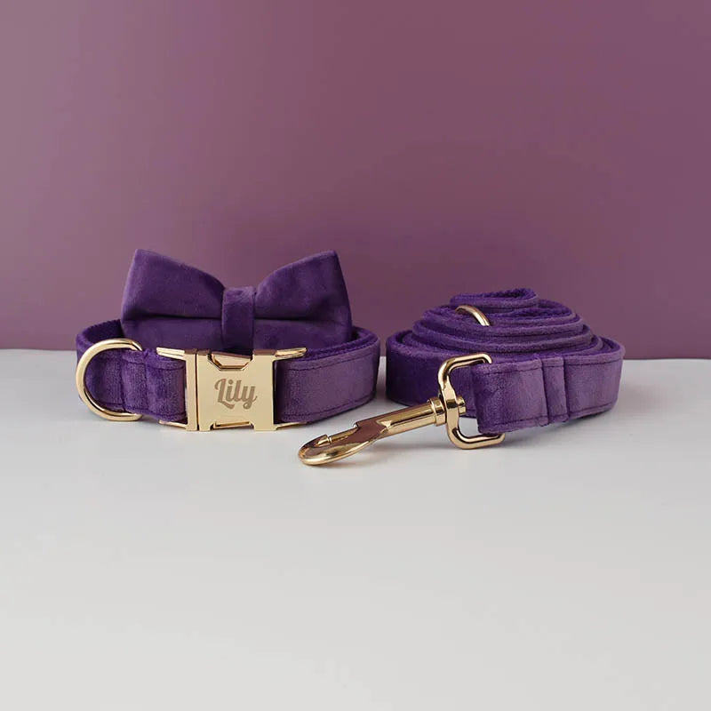 PERSONALIZED COLLAR LEASH AND TIE SETS