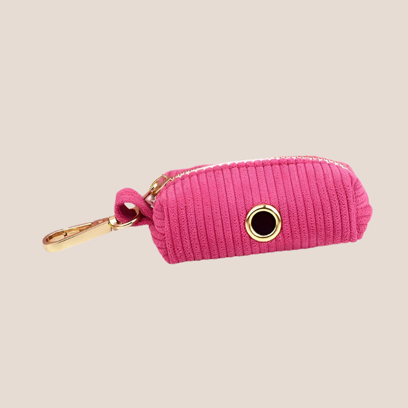 Dark Pink Corduroy Engraved Pet Set