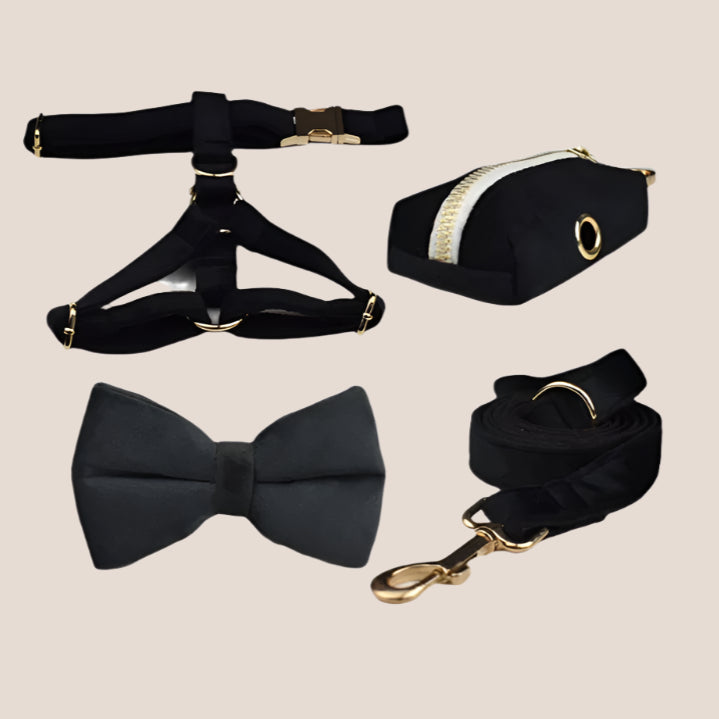 Black Velvet Engraved Pet Set
