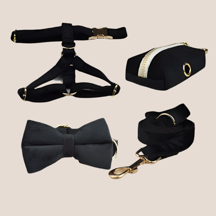 Black Velvet Engraved Pet Set