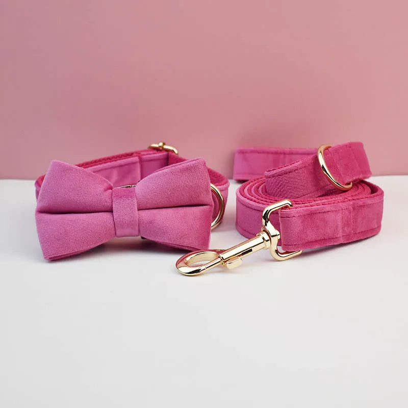 PERSONALIZED COLLAR LEASH AND TIE SETS