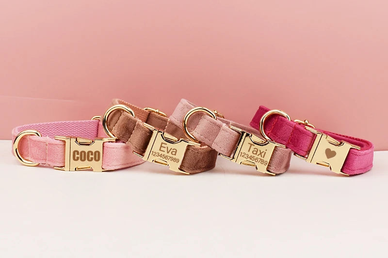PERSONALIZED COLLAR LEASH AND TIE SETS