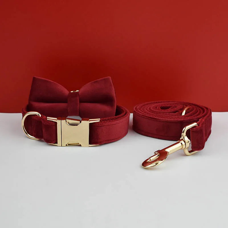 PERSONALIZED COLLAR LEASH AND TIE SETS