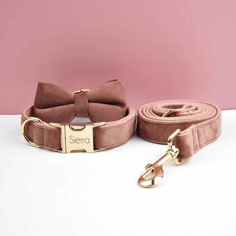PERSONALIZED COLLAR LEASH AND TIE SETS