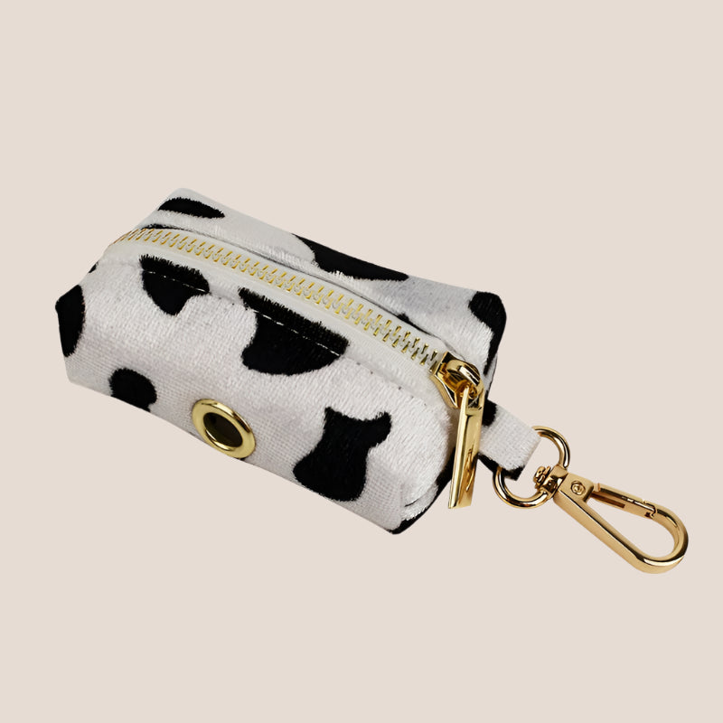 Personalized Pet ID Collar, Harness Leash & Accessories Set Cow Print Velvet