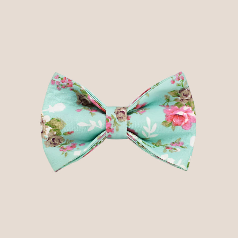Personalized Pet ID Collar, Harness Leash & Accessories Set Mint Floral