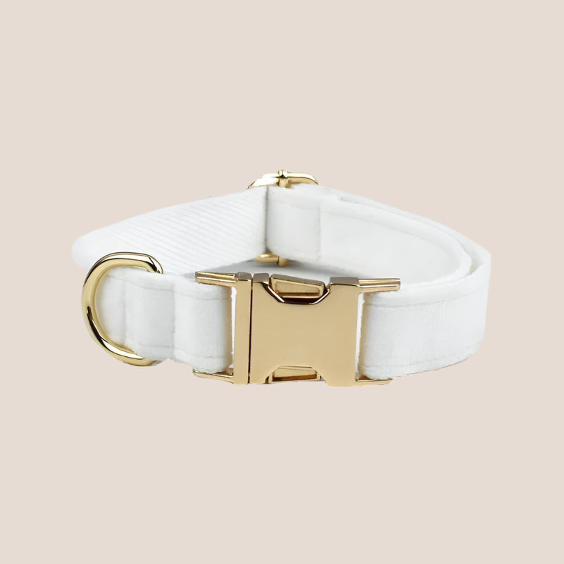 White Velvet Engraved Pet Set