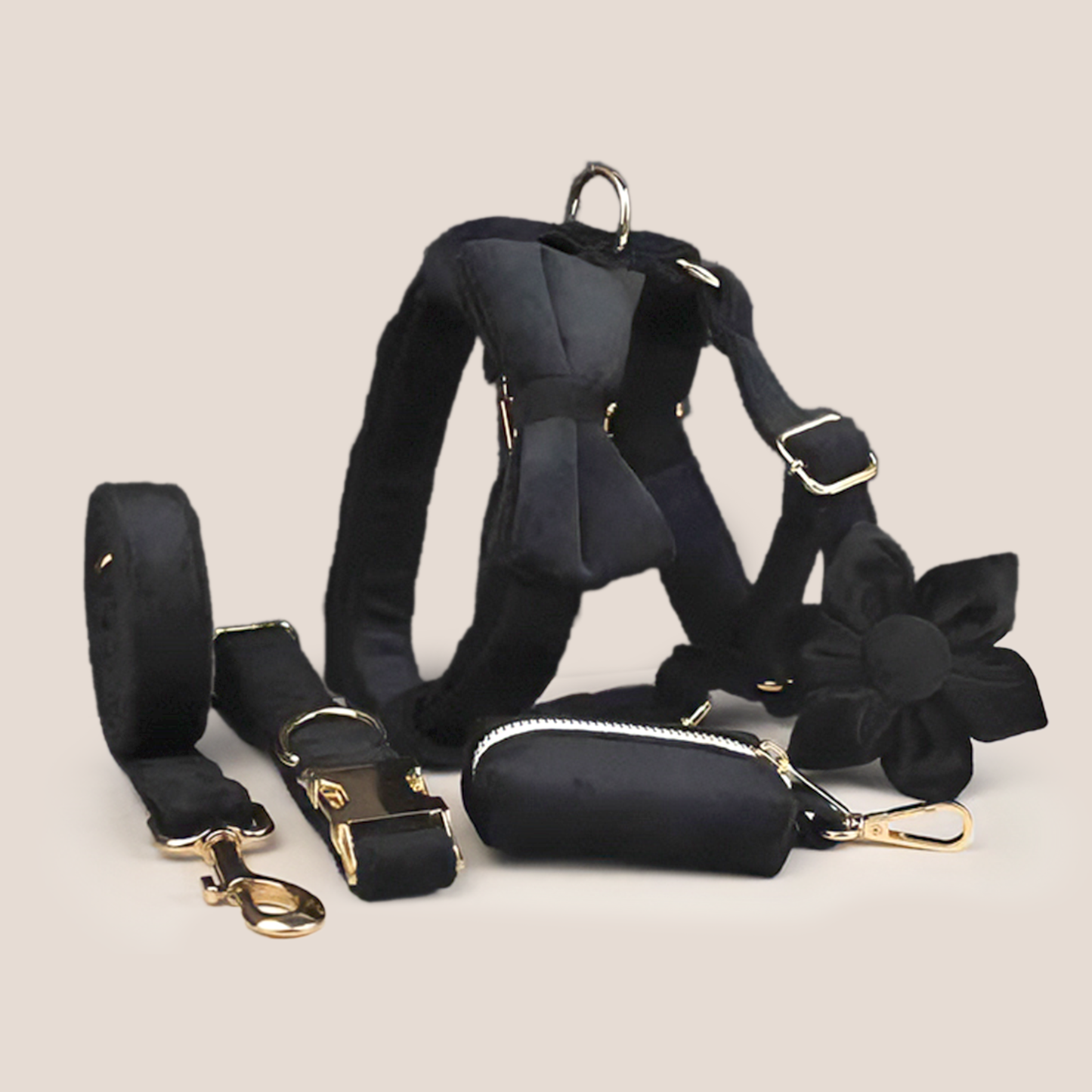 Black Velvet Engraved Pet Set