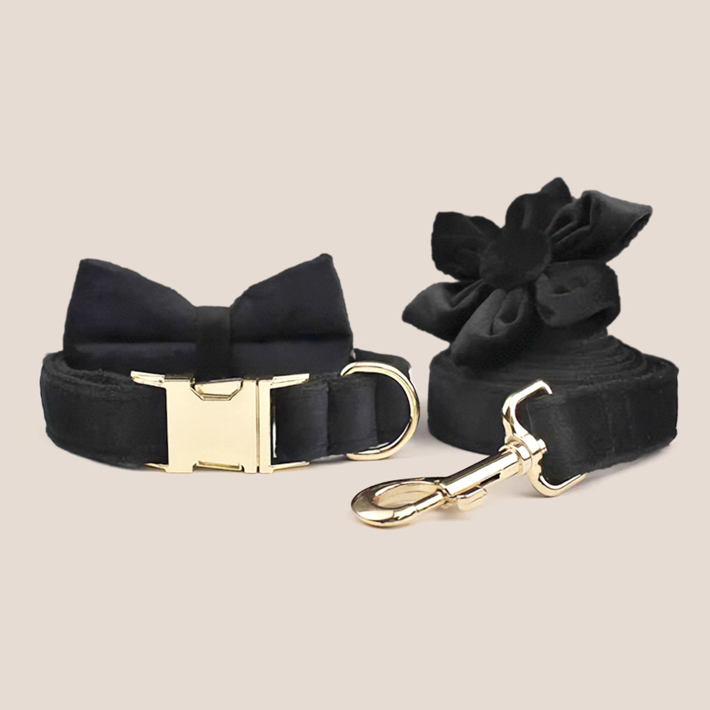 Black Velvet Engraved Pet Set