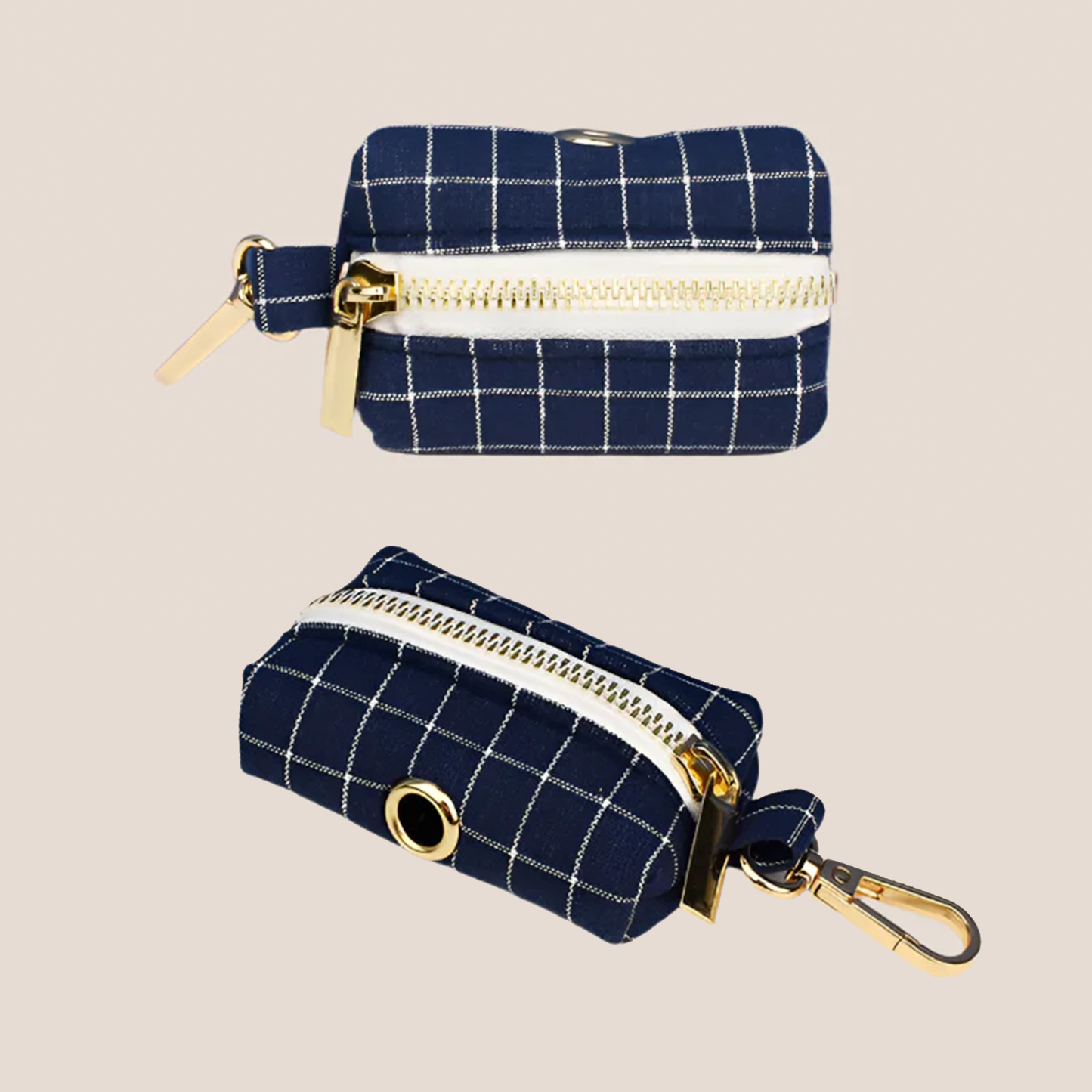 Personalized Pet ID Collar, Harness Leash & Accessories Set Blue Grid
