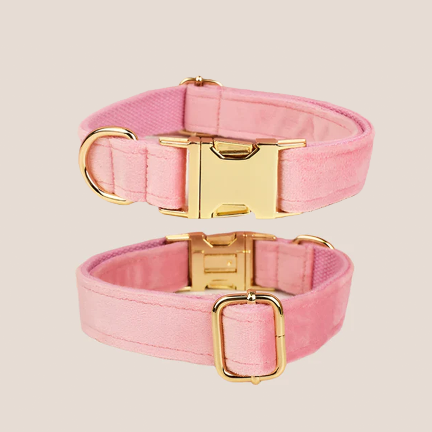 Baby Pink Velvet Engraved Pet Set
