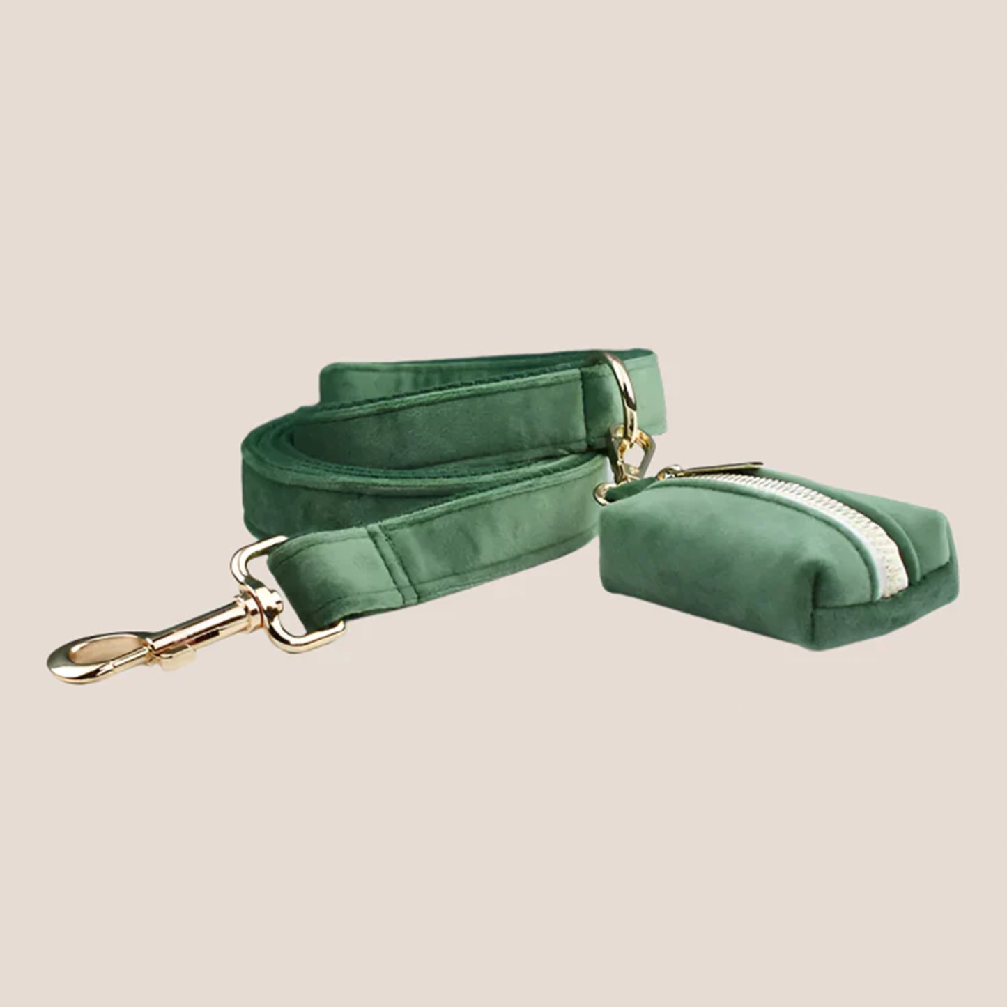 Forest Green Velvet Engraved Pet Set