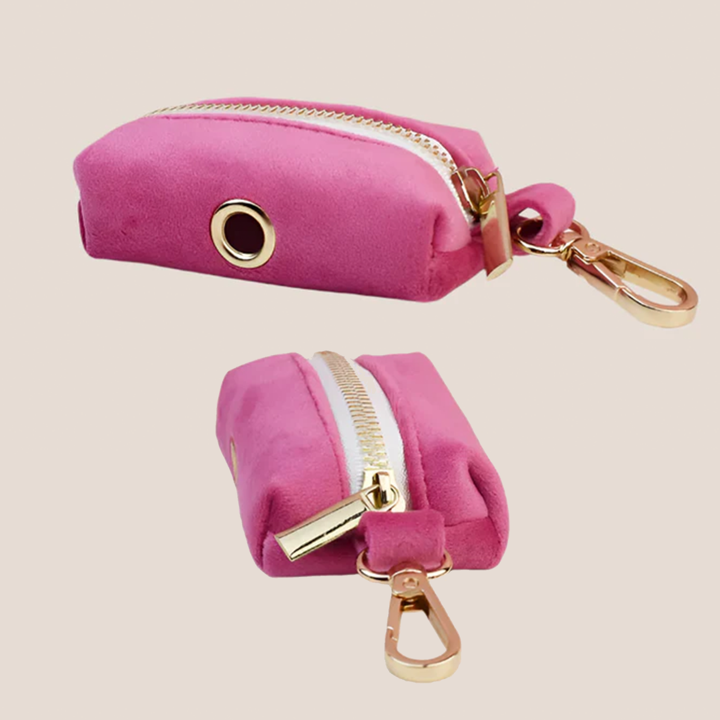 Dark Pink Velvet Engraved Pet Set