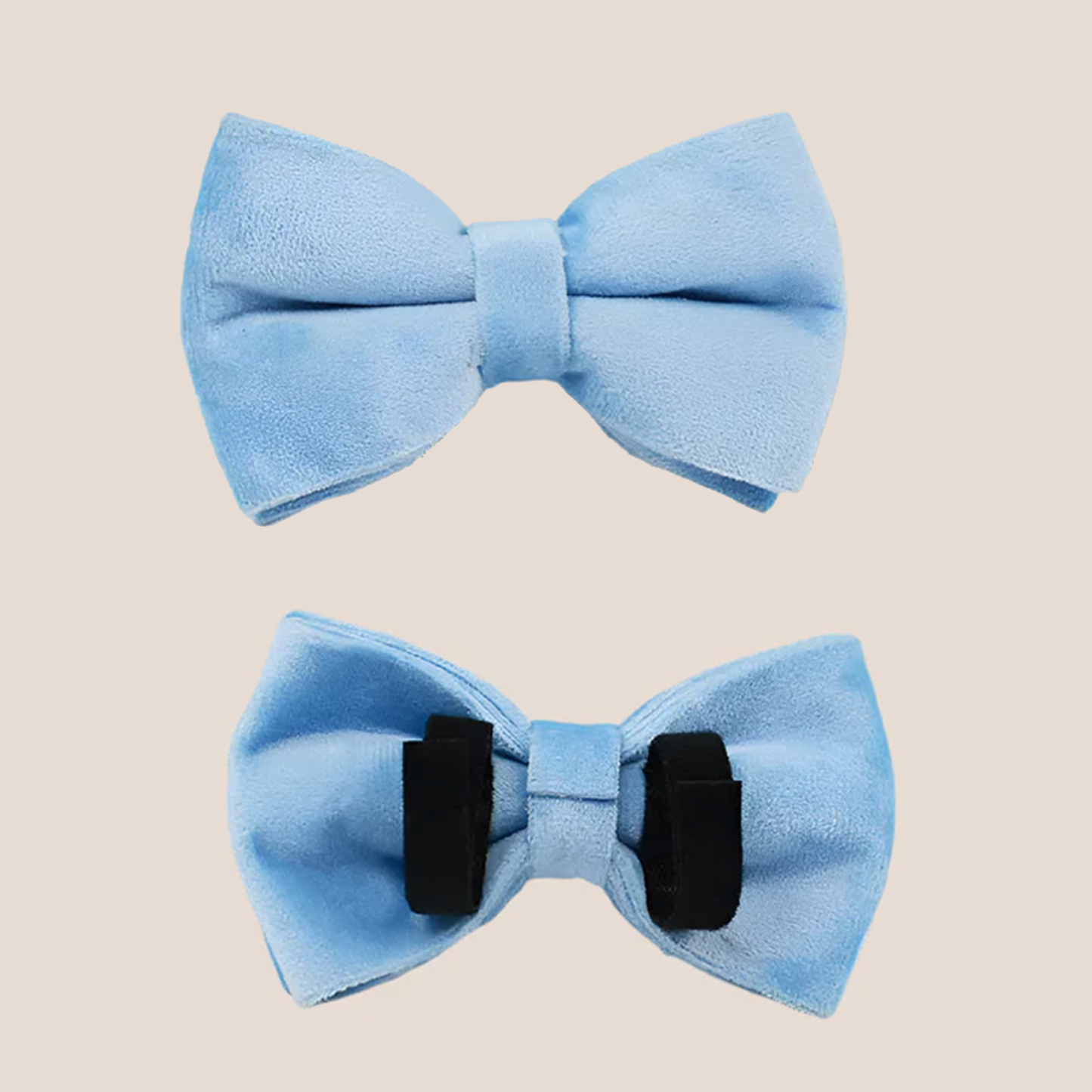Personalized Pet ID Collar, Harness Leash & Accessories Set Light Blue Velvet