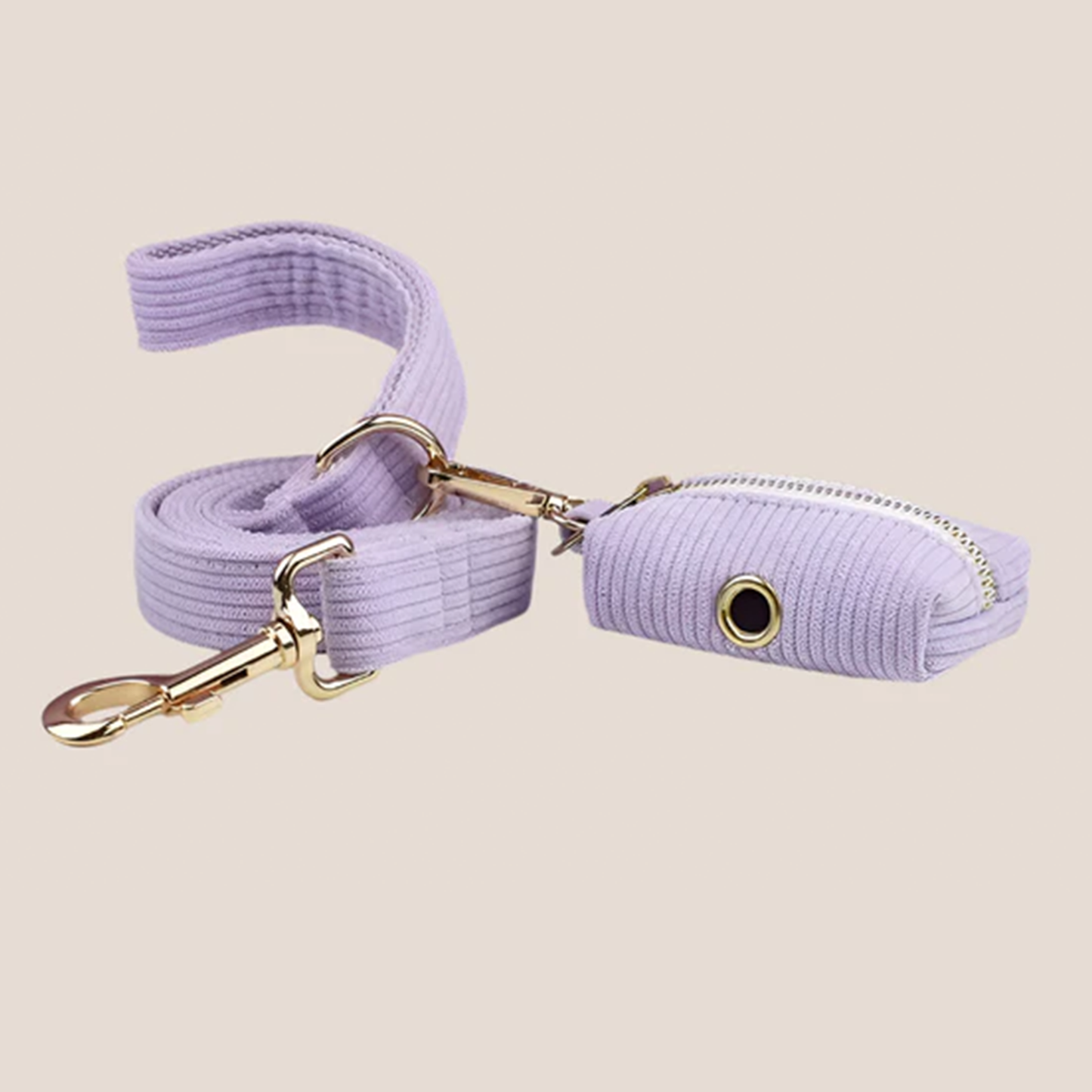 Personalized Pet ID Collar, Harness Leash & Accessories Set Lilac Corduroy
