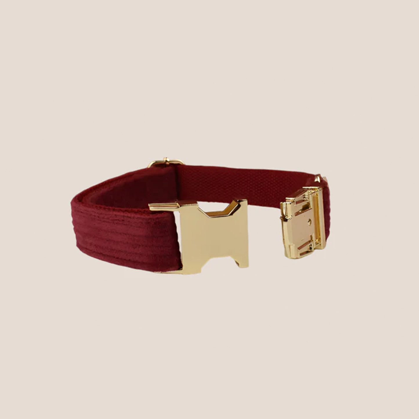 Personalized Pet ID Collar, Harness Leash & Accessories Set Maroon Corduroy