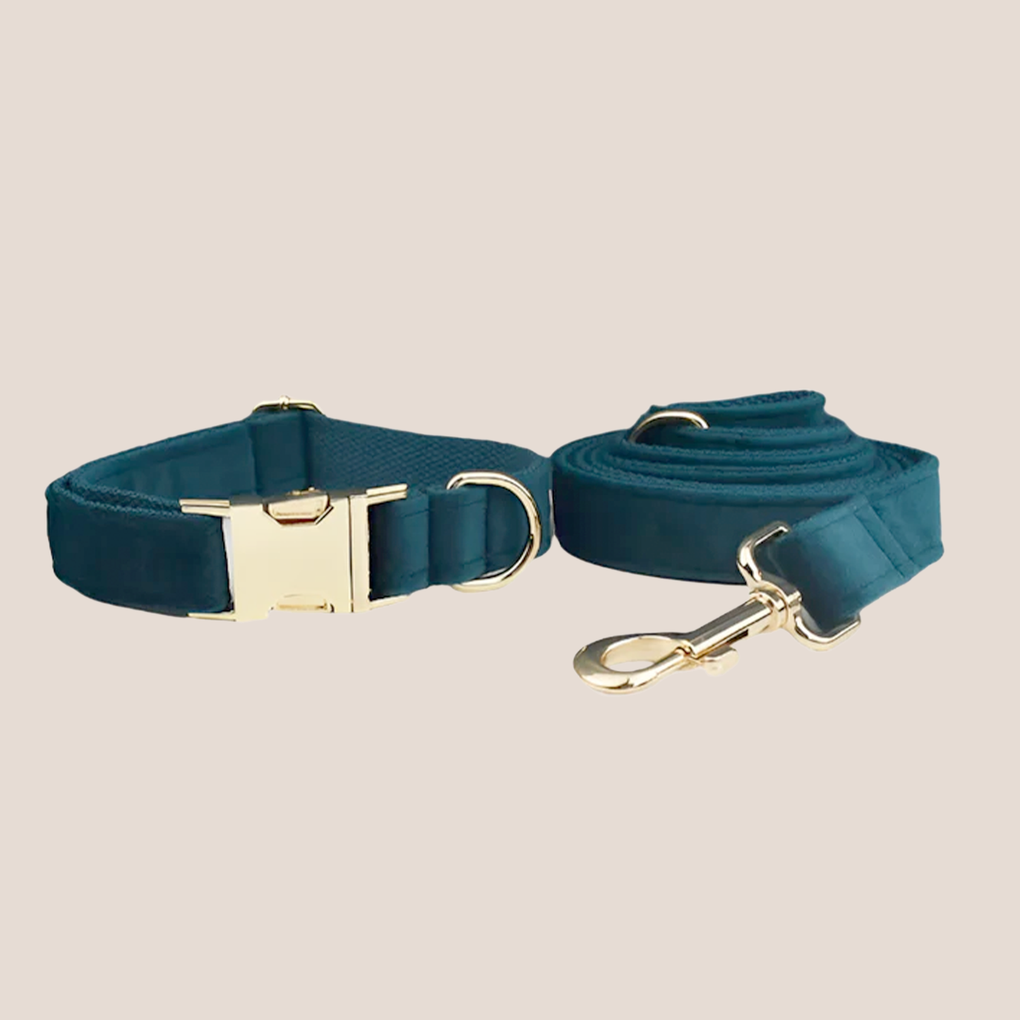Ocean Blue Velvet Engraved Pet Set
