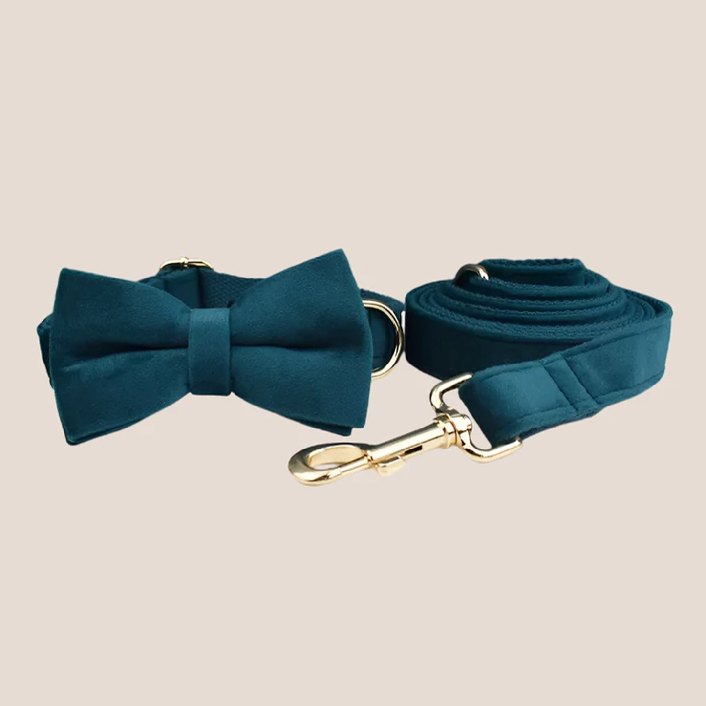 Ocean Blue Velvet Engraved Pet Set