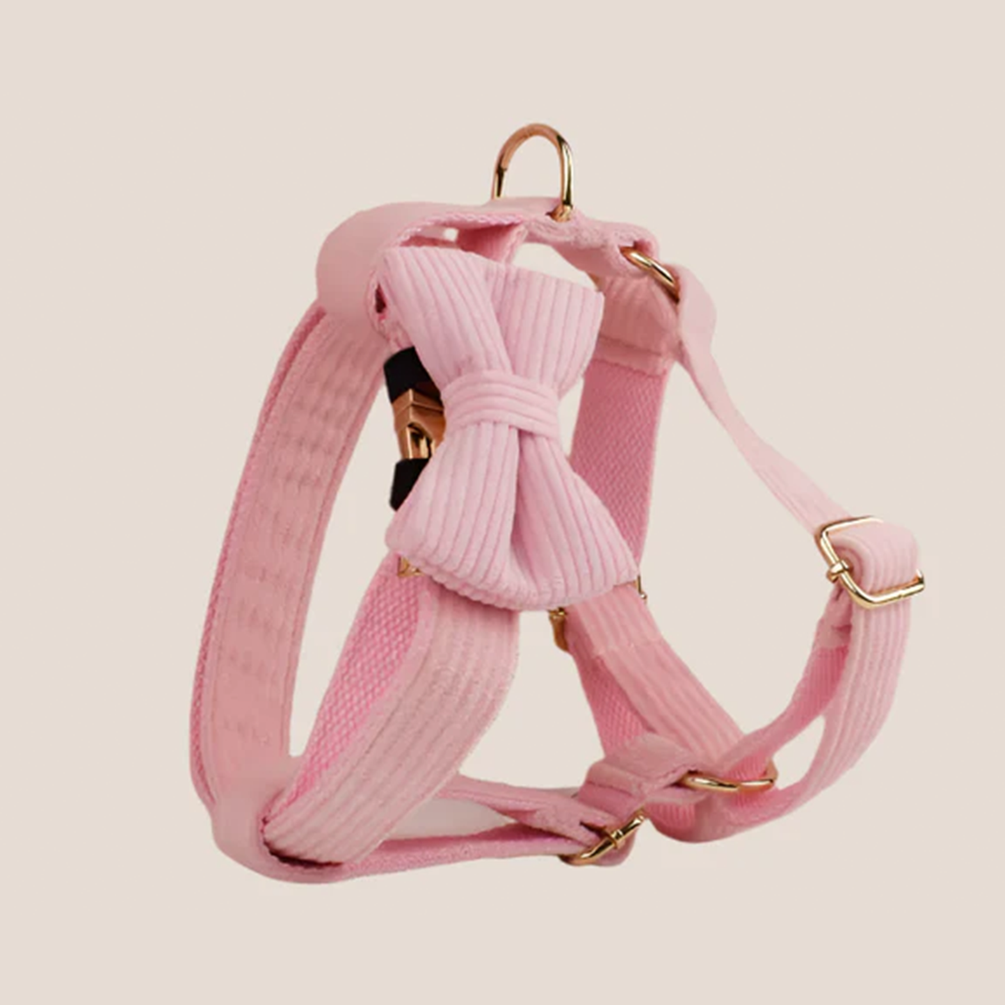 Personalized Pet ID Collar, Harness Leash & Accessories Set - Pink Corduroy