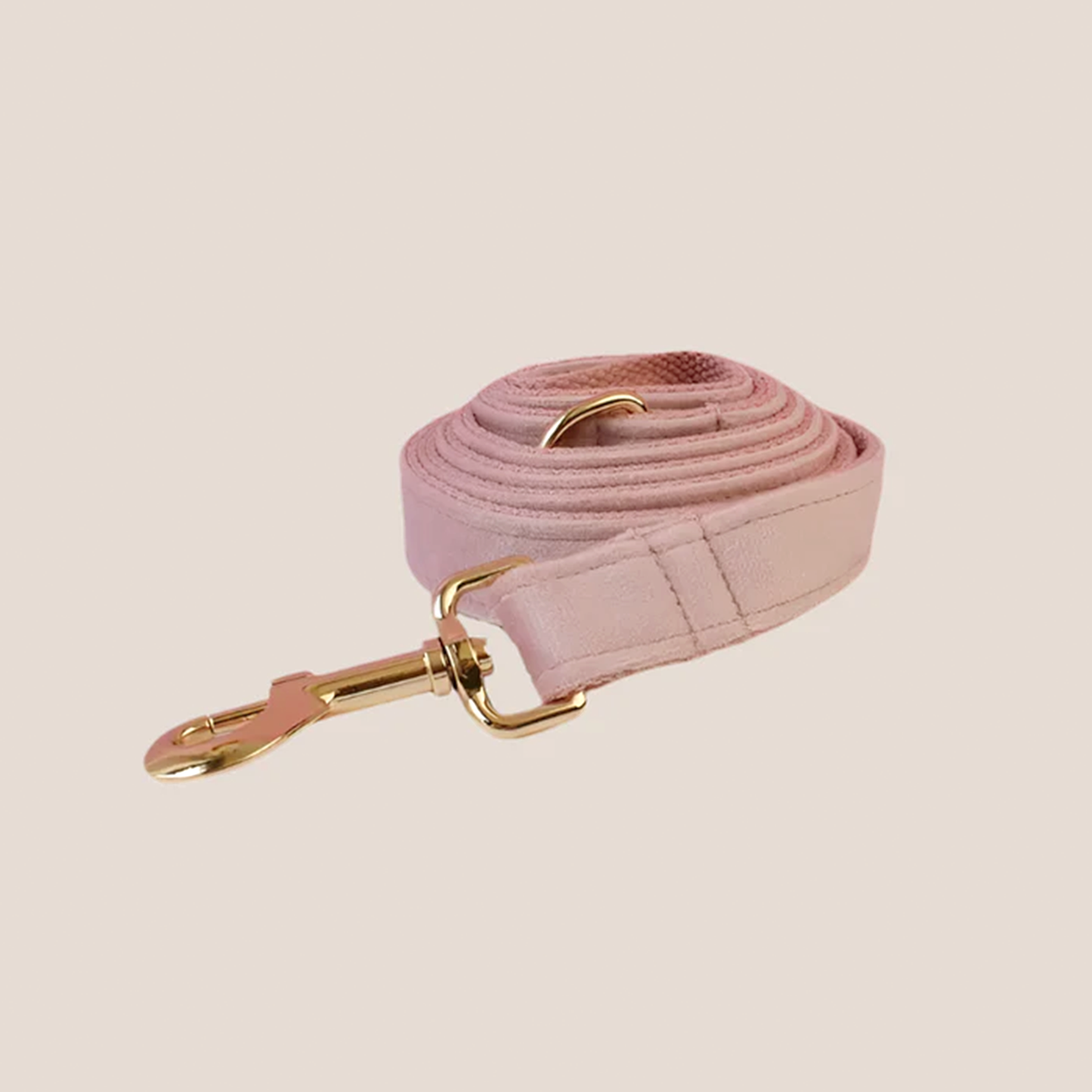 Personalized Pet ID Collar, Harness Leash & Accessories Set Pale Pink Velvet