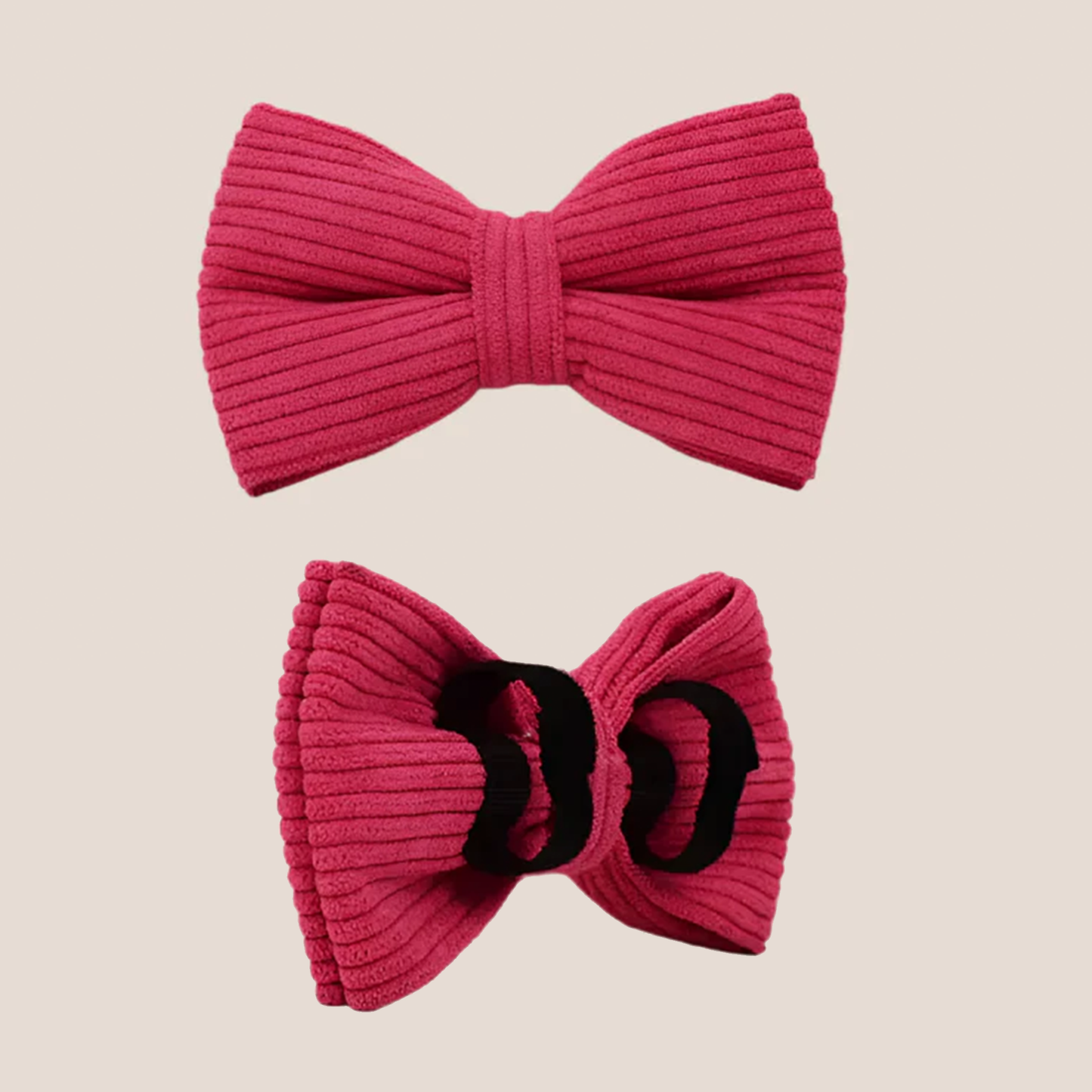 Dark Pink Corduroy Engraved Pet Set