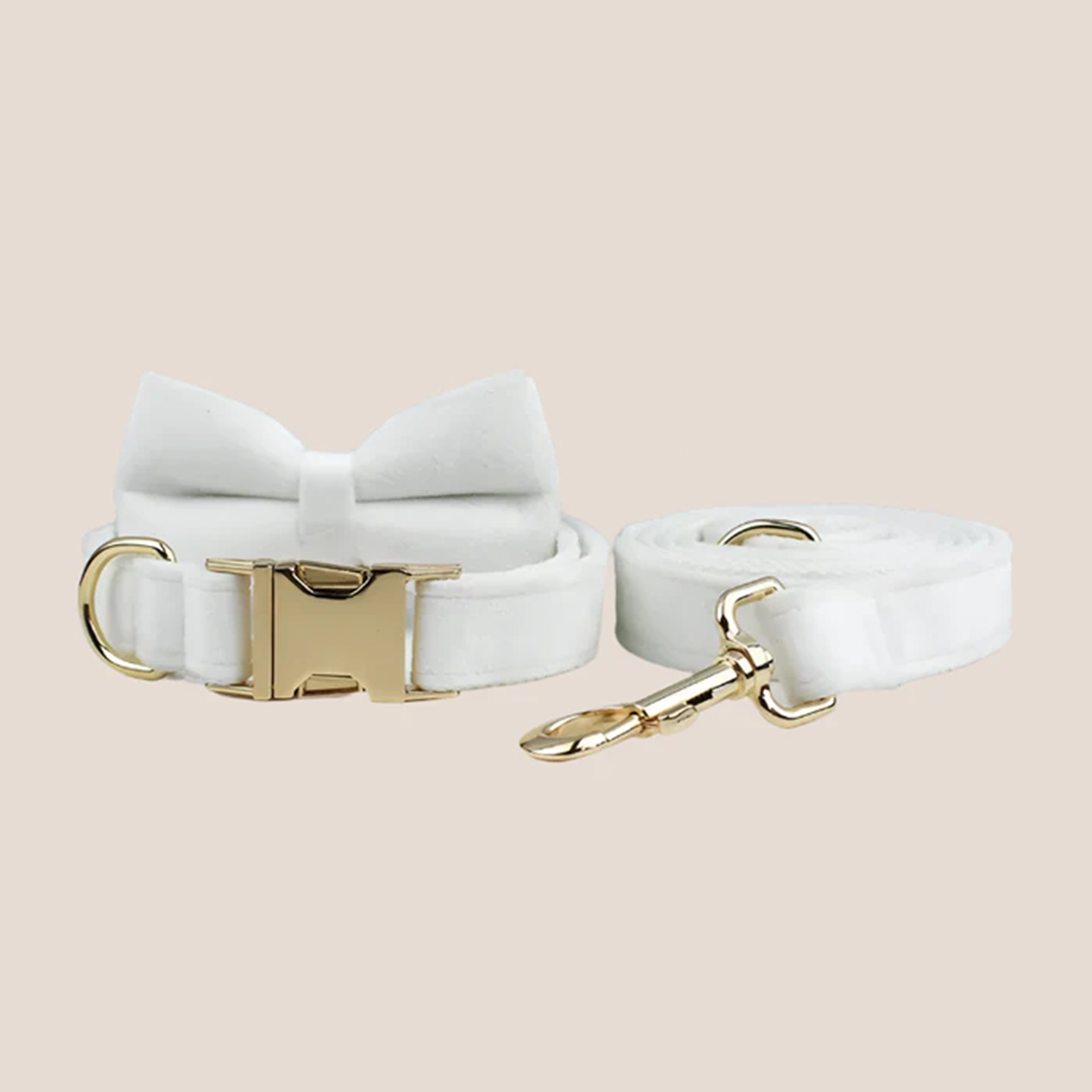 White Velvet Engraved Pet Set