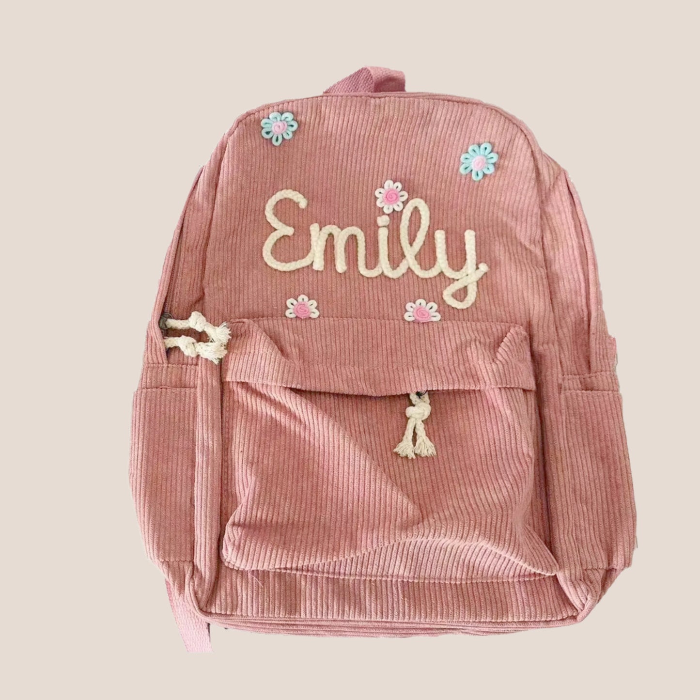 Personalized Embroidered Corduroy Backpack - Day Pack for Pets and Kids