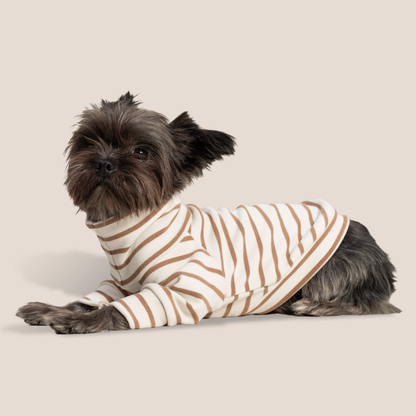 Luxe Striped Fleece - Ivory & Brown Layering Pieces