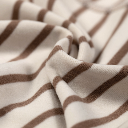 Luxe Striped Fleece - Ivory & Brown Layering Pieces