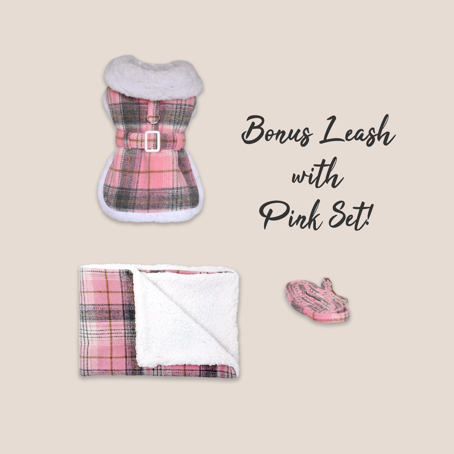 Plaid Luxury Sherpa Lined - Coat & Blanket Set