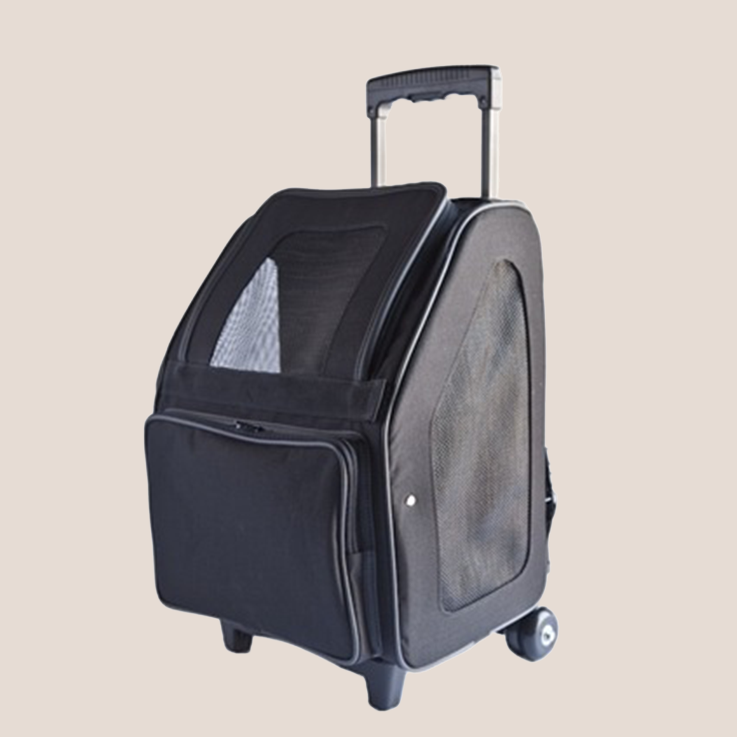 RIO - Luxury 3-in-1 Pet Carrier - Khaki & Stripe with Black Trim