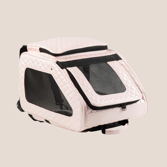 RIO - Luxury 3-in-1 Pet Carrier - Quilted Pink with Black Trim