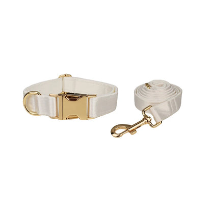 Luxe White SatinEngraved Pet Set