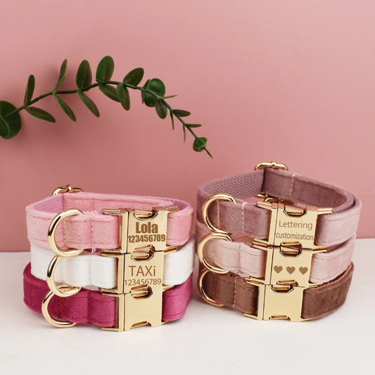 PERSONALIZED COLLAR LEASH AND TIE SETS