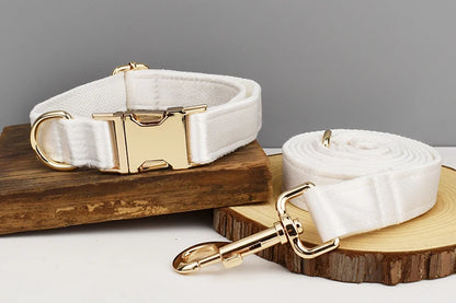 Luxe White SatinEngraved Pet Set