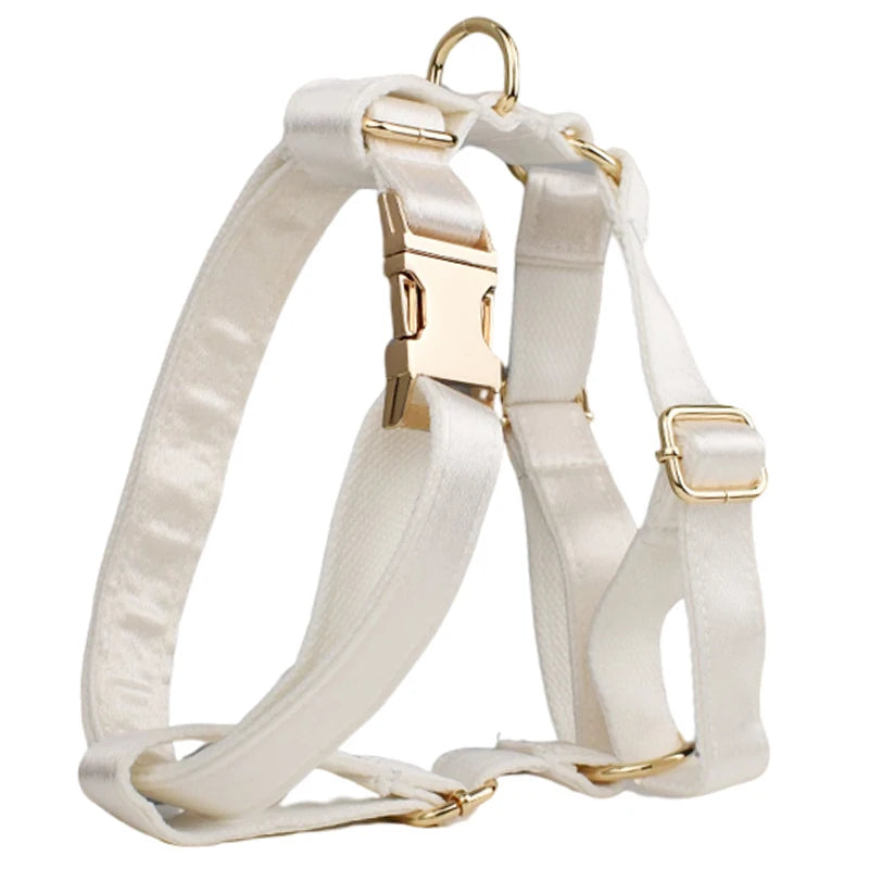 Luxe White SatinEngraved Pet Set