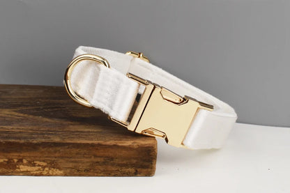 Luxe White SatinEngraved Pet Set