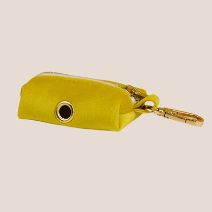 Personalized Pet ID Collar, Harness Leash & Accessories Set Yellow Velvet