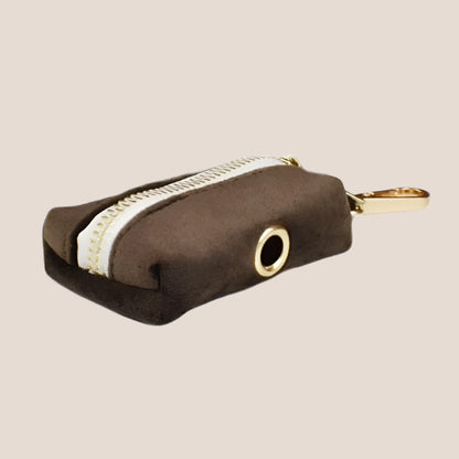Personalized Pet ID Collar, Harness Leash & Accessories Set Brown Velvet