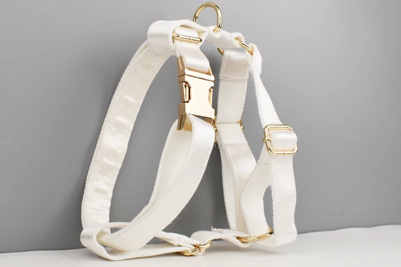Luxe White SatinEngraved Pet Set