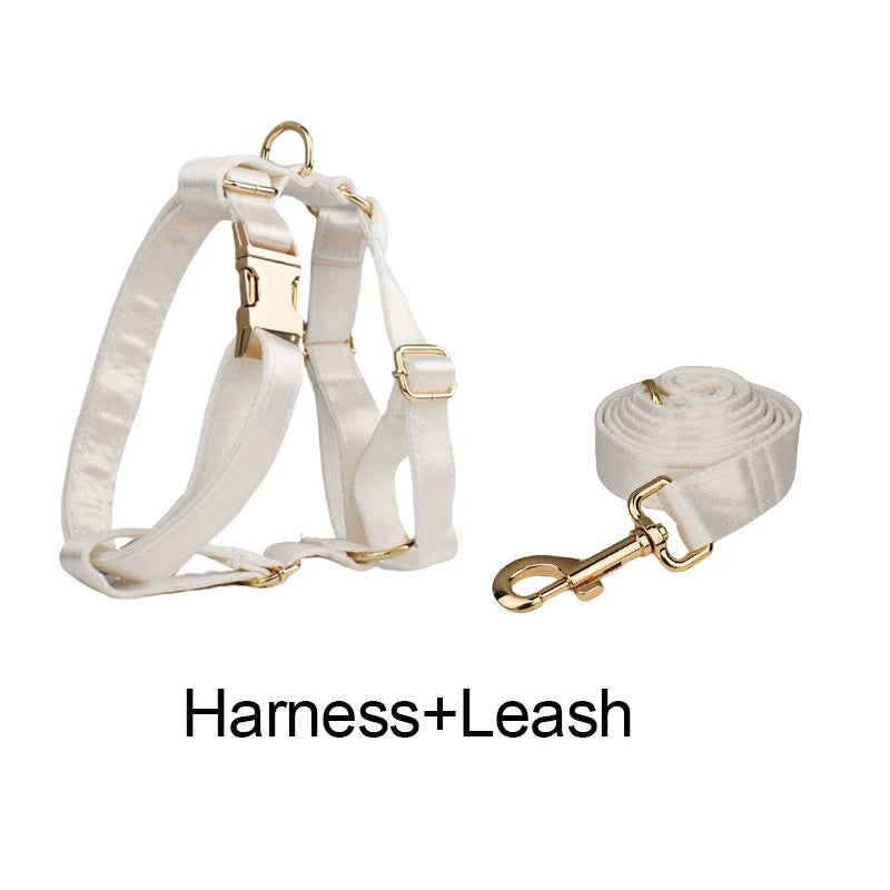 Luxe White SatinEngraved Pet Set