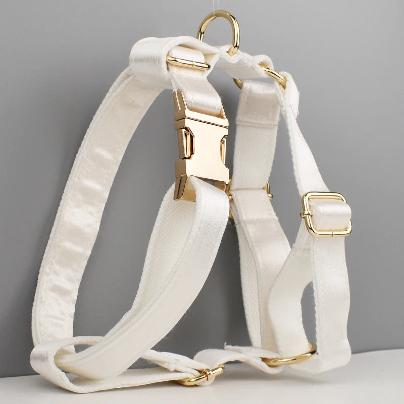 Luxe White SatinEngraved Pet Set